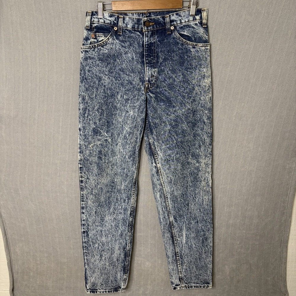 Vintage Levi's 350 Acid Wash Jeans 32x34 Made in USA Orange Tab 90s Tapered